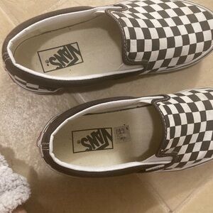 Vans Black and White Checkered Slip-On Sneakers